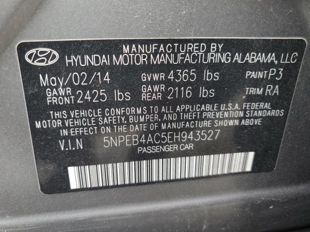 5NPEB4AC5EH943527 - 2014 HYUNDAI SONATA GLS GRAY photo 12