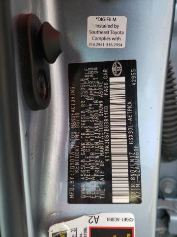 4T1BK3DB7BU381160 - 2011 TOYOTA AVALON BASE 蓝色 照片 12