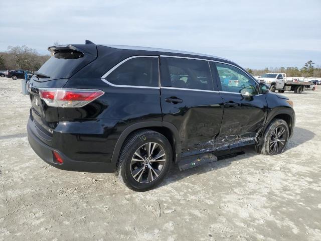 5TDKKRFH3GS145366 - 2016 TOYOTA HIGHLANDER XLE BLACK photo 3