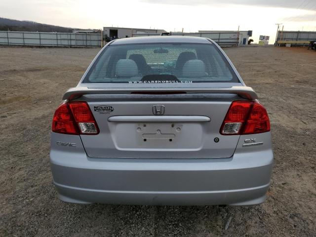 1HGES26735L007029 - 2005 HONDA CIVIC EX SILVER photo 6