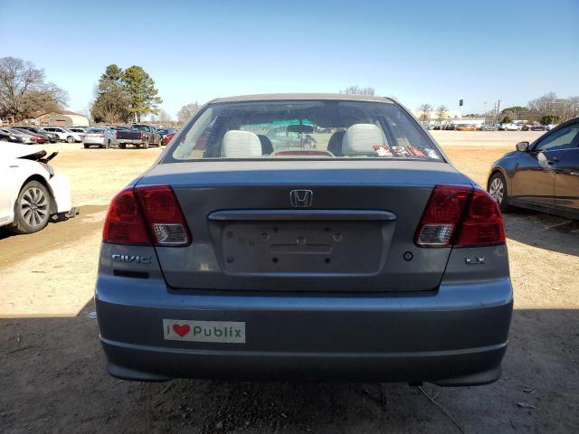 2HGES16585H625534 - 2005 HONDA CIVIC LX GRAY photo 6