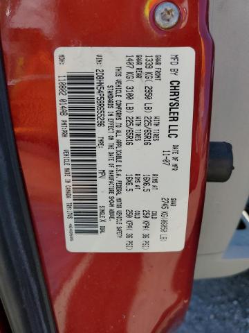 2D8HN54P58R655296 - 2008 DODGE GRAND CARA SXT RED photo 14