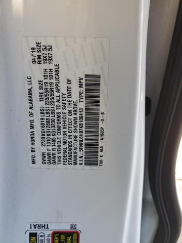 5FNRL6H97KB100413 - 2019 HONDA ODYSSEY ELITE WHITE photo 12