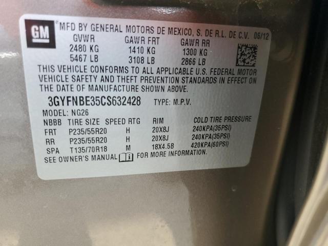 3GYFNBE35CS632428 - 2012 CADILLAC SRX PERFORMANCE COLLECTION Қоңыр фото 14