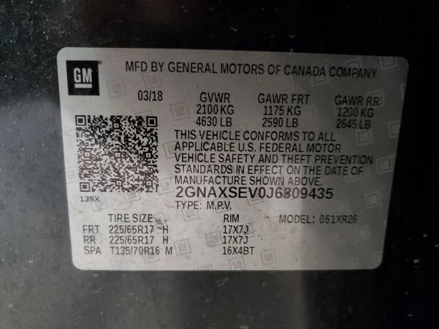 2GNAXSEV0J6309435 - 2018 CHEVROLET EQUINOX LT GRAY photo 14