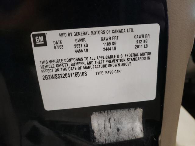 2G2WS522041165108 - 2004 PONTIAC GRAND PRIX GT2 შავი ფოტო 13