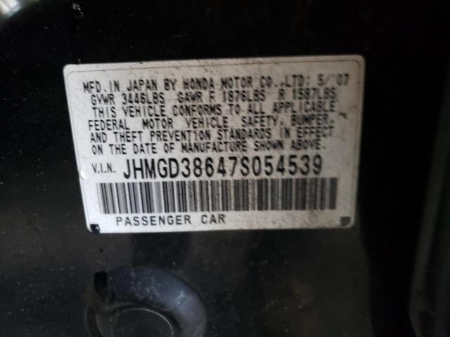 JHMGD38647S054539 - 2007 HONDA FIT S 黑色 照片 12