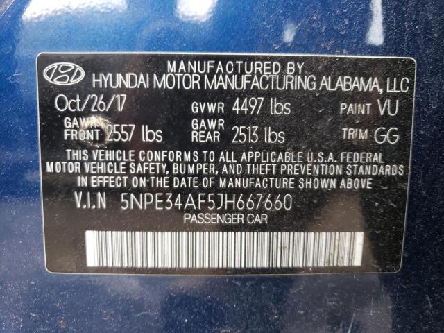 5NPE34AF5JH667660 - 2018 HYUNDAI SONATA SPORT Blau Foto 13