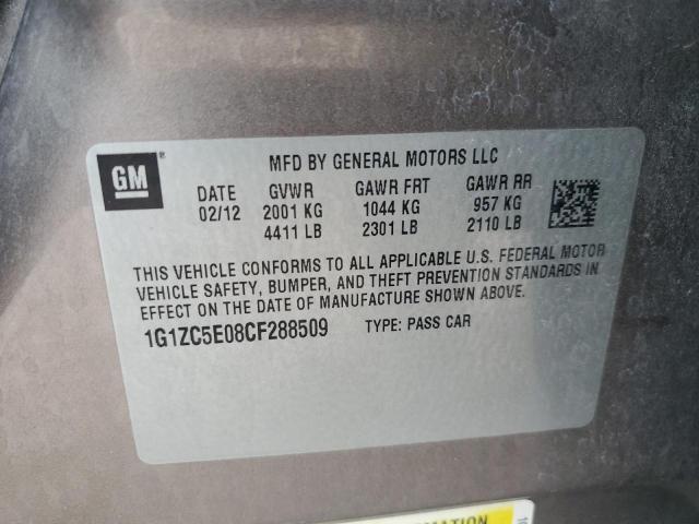 1G1ZC5E08CF288509 - 2012 CHEVROLET MALIBU 1LT BROWN photo 12