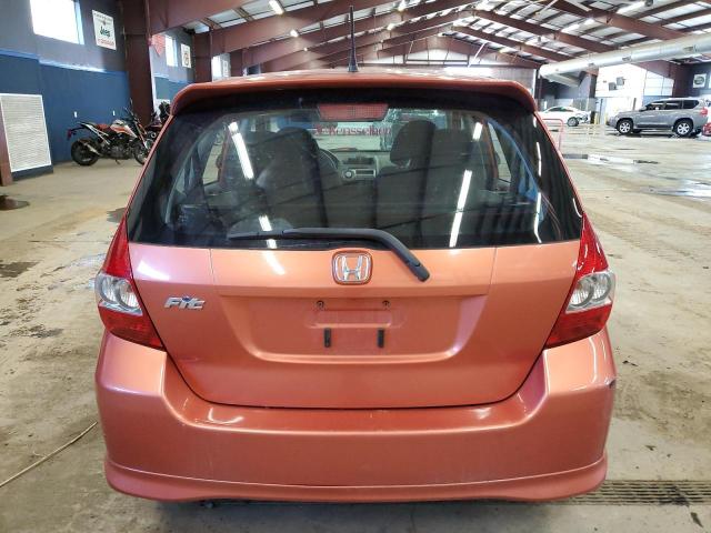 JHMGD38658S020837 - 2008 HONDA FIT SPORT ORANGE photo 6