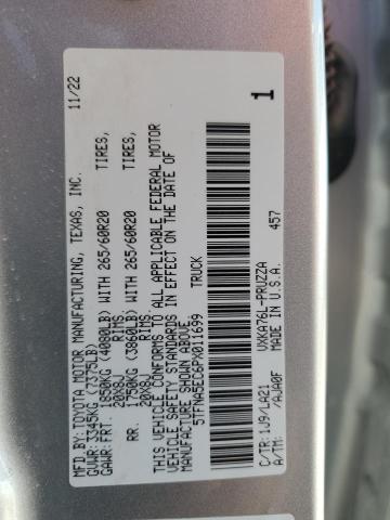 5TFNA5EC6PX011699 - 2023 TOYOTA TUNDRA CREWMAX PLATINUM Silber Foto 12