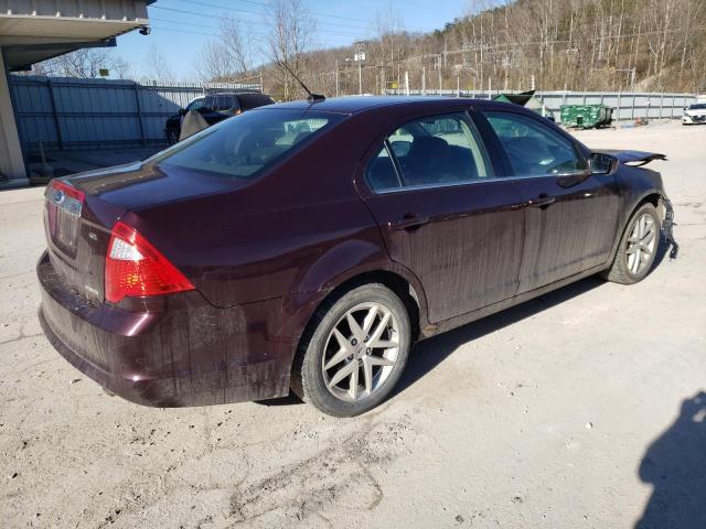 3FAHP0JGXBR320882 - 2011 FORD FUSION SEL BURGUNDY photo 3