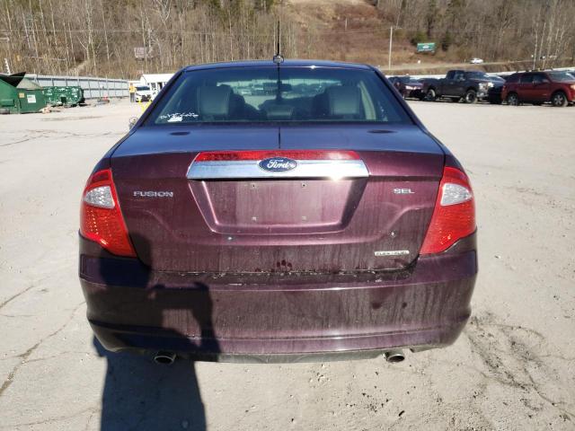 3FAHP0JGXBR320882 - 2011 FORD FUSION SEL BURGUNDY photo 6