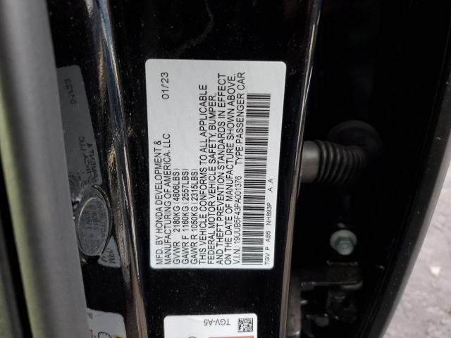 19UUB5F43PA001376 - 2023 ACURA TLX TECHNOLOGY BLACK photo 12