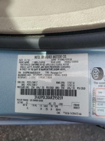 3FADP0L30AR295059 - 2010 FORD FUSION HYBRID BLUE photo 12