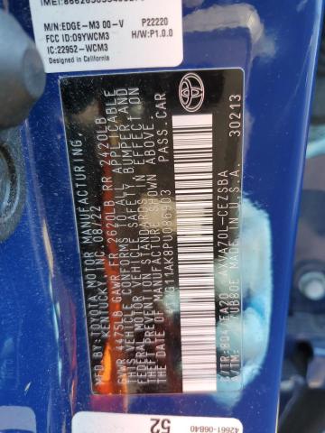 4T1G11AK8PU086903 - 2023 TOYOTA CAMRY SE NIGHT SHADE BLUE photo 12