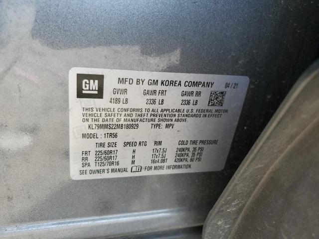 KL79MMS22MB180929 - 2021 CHEVROLET TRAILBLAZE LS GRAY photo 13