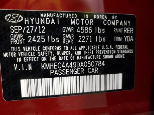 KMHEC4A49DA050784 - 2013 HYUNDAI SONATA HYBRID RED photo 13