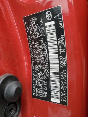 JTDKN3DU0A0244905 - 2010 TOYOTA PRIUS RED photo 13