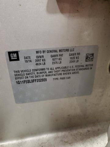 1G11F5SL9FF202809 - 2015 CHEVROLET MALIBU LTZ კრემისფერი ფოტო 12