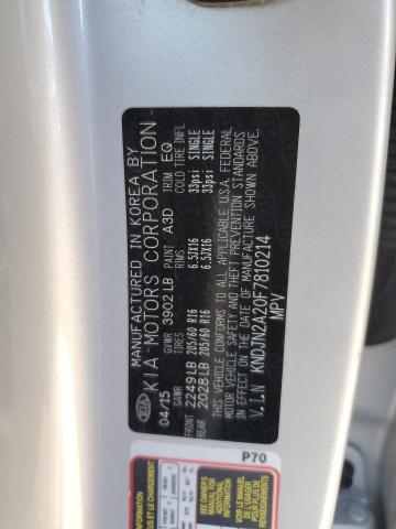 KNDJN2A20F7810214 - 2015 KIA SOUL GRAY photo 12