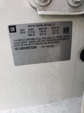 1G11J5SX2DF275258 - 2013 CHEVROLET MALIBU LTZ თეთრი ფოტო 12