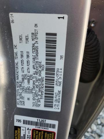 5TFRM5F19EX079093 - 2014 TOYOTA TUNDRA DOUBLE CAB SR/SR5 SILVER photo 13