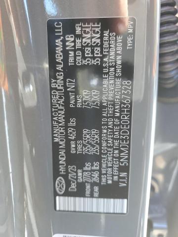 5NMJE3DE0RH367328 - 2024 HYUNDAI TUCSON LIMITED GRAY photo 13