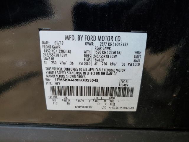 1FM5K8AR8KGB23045 - 2019 FORD EXPLORER POLICE INTERCEPTOR Qara foto 13