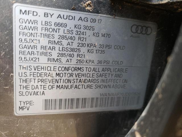 WA1VAAF70JD013526 - 2018 AUDI Q7 PRESTIGE GRAY photo 13