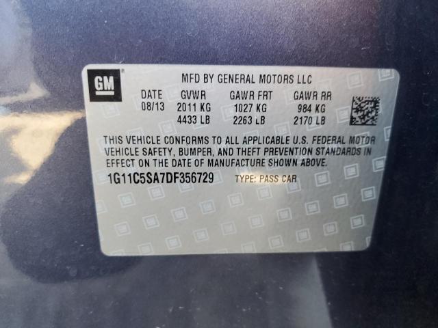 1G11C5SA7DF356729 - 2013 CHEVROLET MALIBU 1LT BLUE photo 12