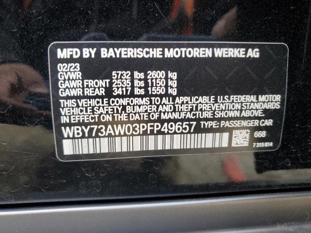 WBY73AW03PFP49657 - 2023 BMW I4 EDRIVE 40 BLACK photo 12