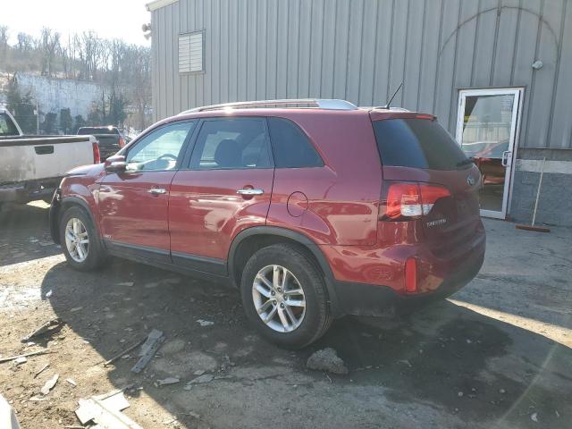 5XYKTCA69FG607263 - 2015 KIA SORENTO LX RED photo 2