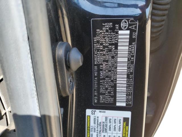 2T1BU40E19C066740 - 2009 TOYOTA COROLLA BASE BLACK photo 12