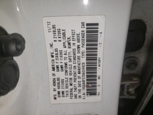 19UUA8F57DA004628 - 2013 ACURA TL TECH WHITE photo 13
