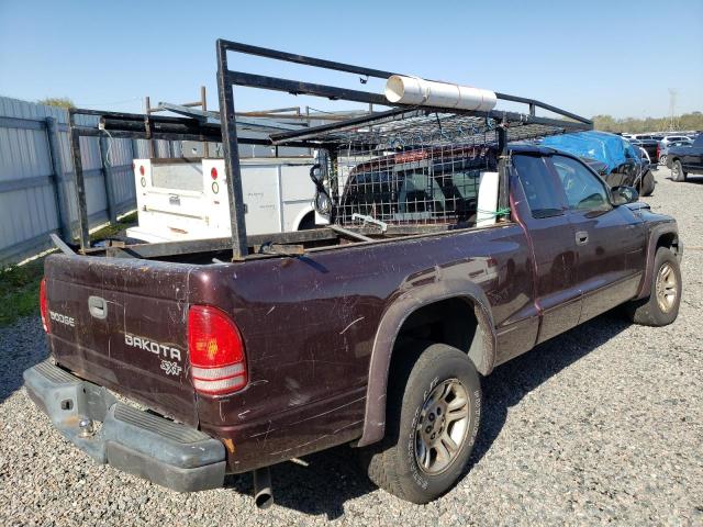 1D7GL12K24S748033 - 2004 DODGE DAKOTA SXT BURGUNDY photo 3