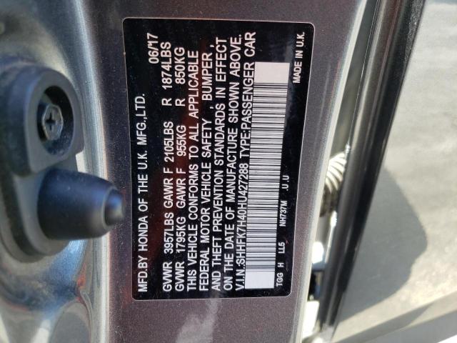 SHHFK7H40HU427288 - 2017 HONDA CIVIC SPORT 石墨色 照片 12