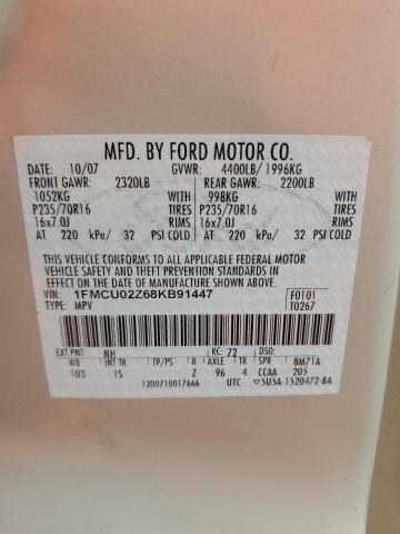 1FMCU02Z68KB91447 - 2008 FORD ESCAPE XLS CREAM photo 12