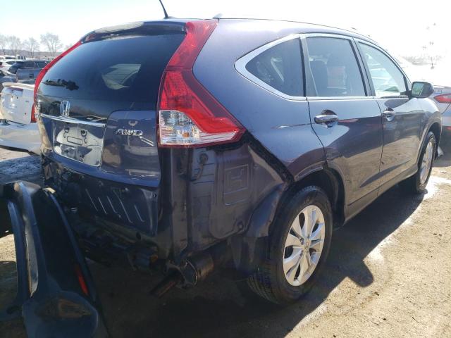 5J6RM4H74CL055455 - 2012 HONDA CR-V EXL BLUE photo 3