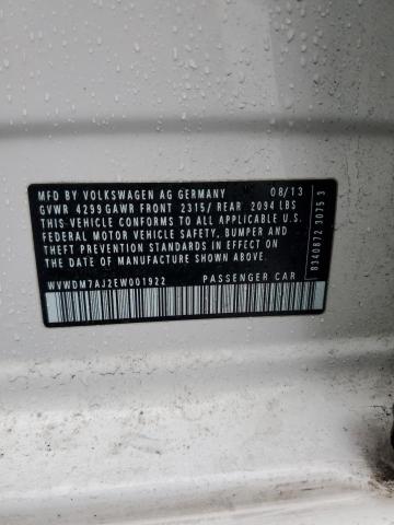 WVWDM7AJ2EW001922 - 2014 VOLKSWAGEN GOLF WHITE photo 12