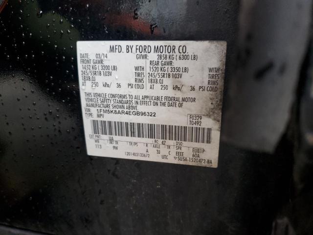 1FM5K8AR4EGB96322 - 2014 FORD EXPLORER POLICE INTERCEPTOR Qara foto 14