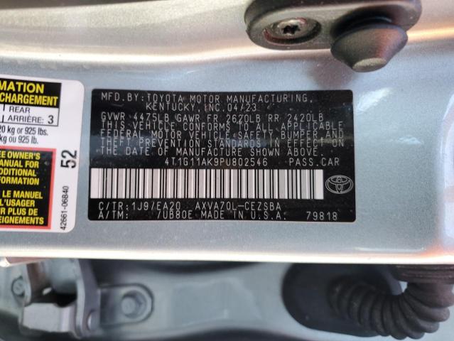 4T1G11AK9PU802546 - 2023 TOYOTA CAMRY SE NIGHT SHADE SILVER photo 12