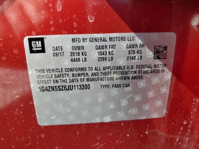 1G4ZN5SZ6JU113300 - 2018 BUICK LACROSSE PREFERRED RED photo 12