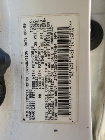 JT6HT00W5Y0078484 - 2000 LEXUS LX 470 WHITE photo 12