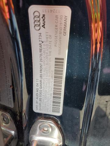 WAUCGAFH1BN019140 - 2011 AUDI S5 PREMIUM PLUS ლურჯი ფოტო 12