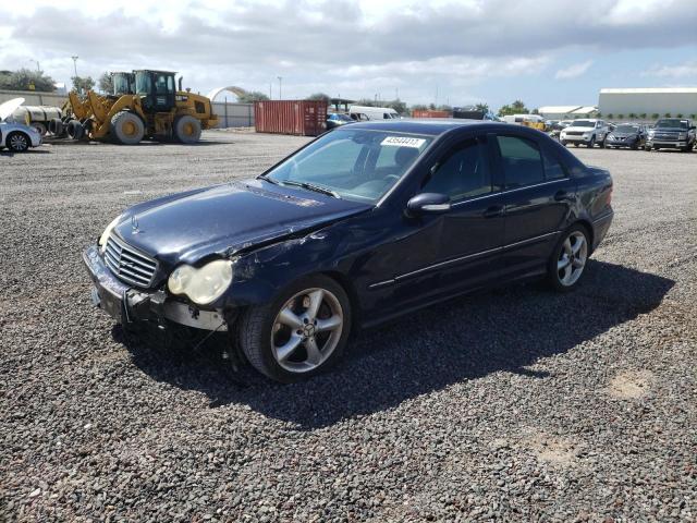 WDBRF40J85F648047 - 2005 MERCEDES-BENZ C 230K SPORT SEDAN BLUE photo 1