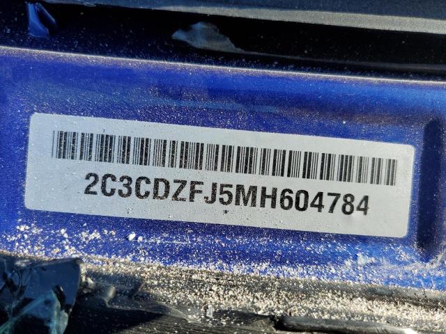 2C3CDZFJ5MH604784 - 2021 DODGE CHALLENGER R/T SCAT PACK BLUE photo 12