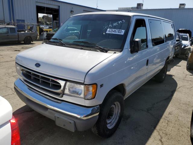 1FBSS31L81HA70639 - 2001 FORD ECONOLINE E350 SUPER DUTY WAGON WHITE photo 1