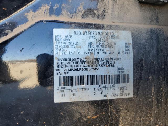 2LMPJ6LR9GBL32455 - 2016 LINCOLN MKX RESERVE Noir photo 12