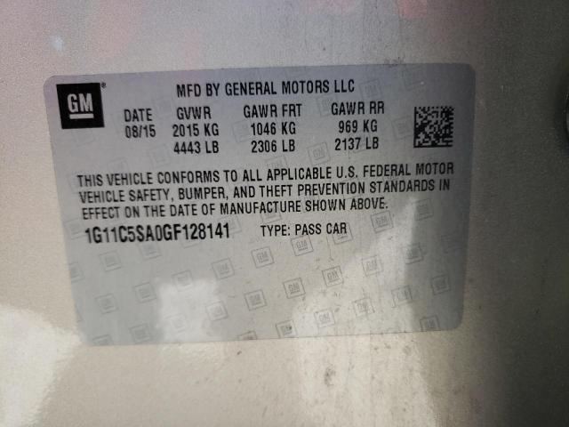 1G11C5SA0GF128141 - 2016 CHEVROLET MALIBU LIM LT 棕色 照片 12